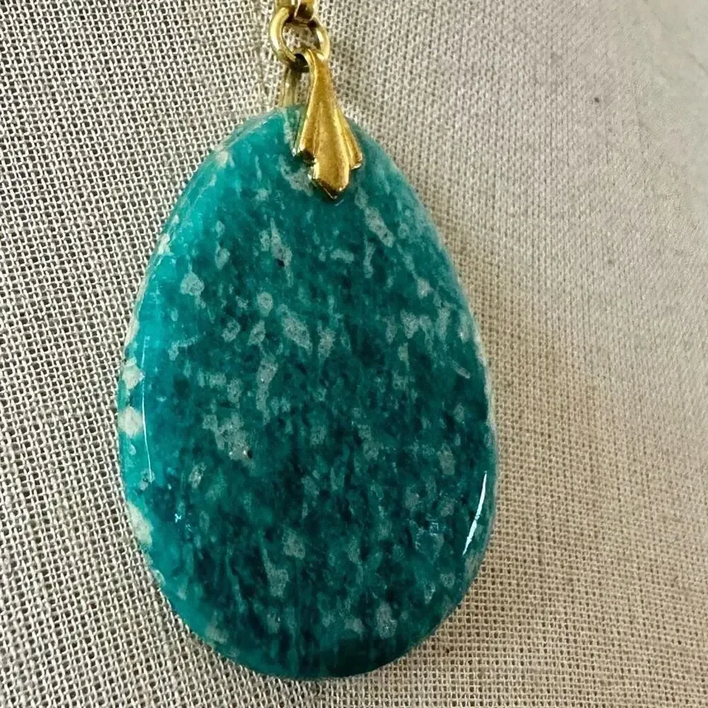 Amazonite Teardrop Pendant Necklace